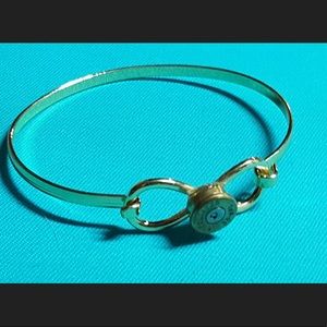 Gold infinity bangle bullet casing bracelet